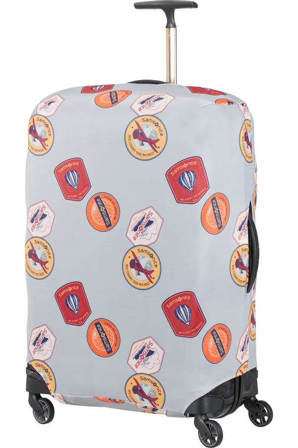 Samsonite Global Ta Lycra Luggage Cover L  Heritage Patches