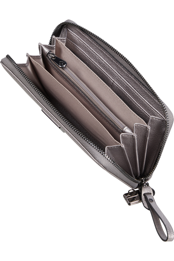 Samsonite Karissa 2.0 Slg 419 - L ZIP AROUND PU L  Silver Samsonite Karissa 2.0 Slg 419 - L ZIP AROUND PU L  Silver