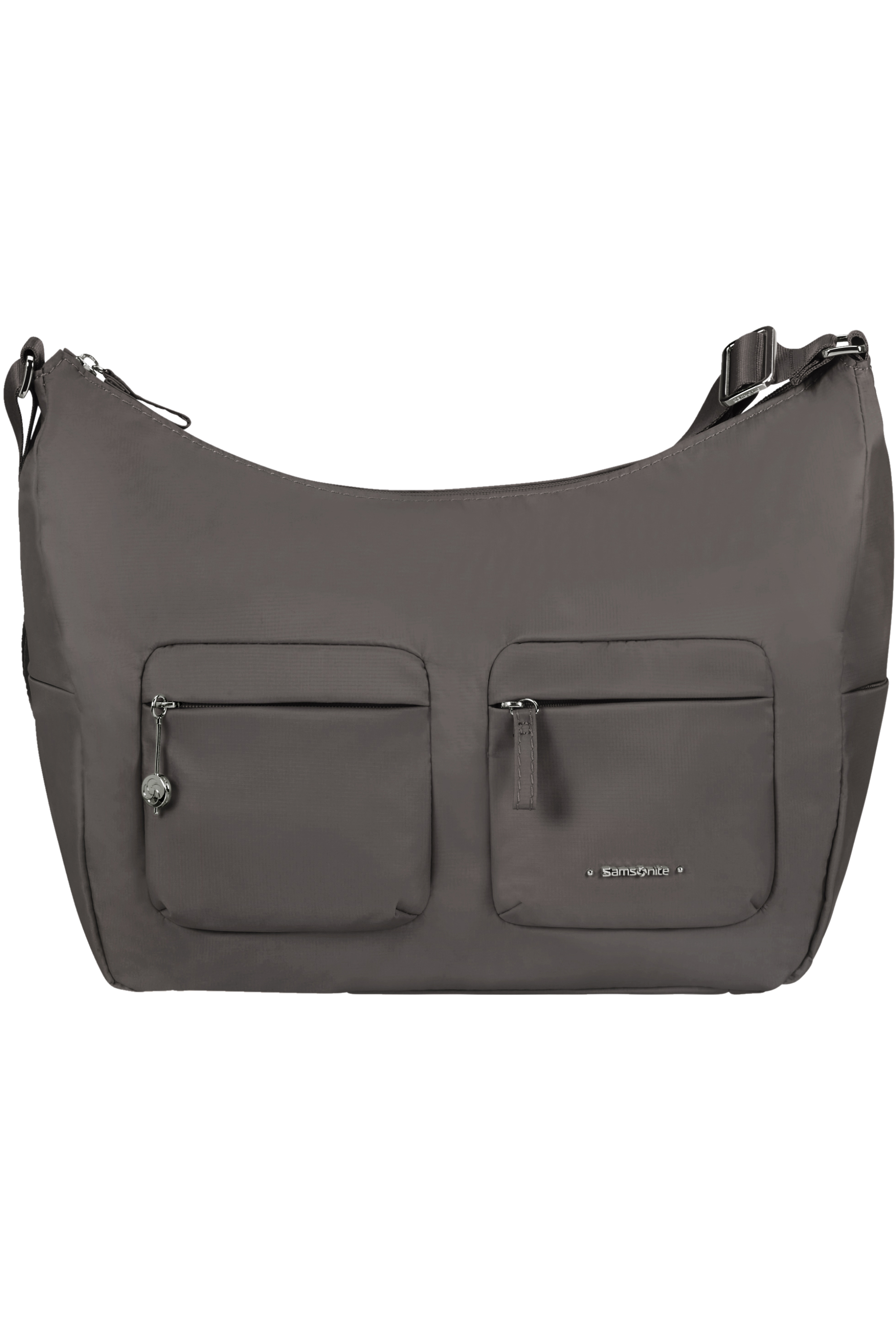 dark grey shoulder bag
