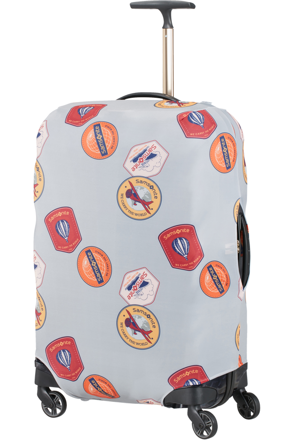 Samsonite Global Ta Lycra Luggage Cover M  Heritage Patches