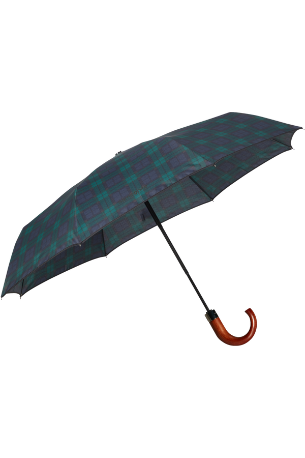 Samsonite Wood Classic S 3 Sect. Auto O/C Crook  Blue/Green Scottish