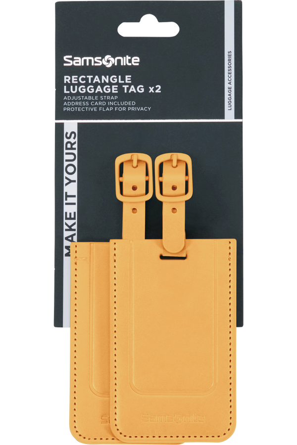 Samsonite Ta Revolution Rectangle Luggage Tag x2  Yellow Samsonite Ta Revolution Rectangle Luggage Tag x2  Yellow