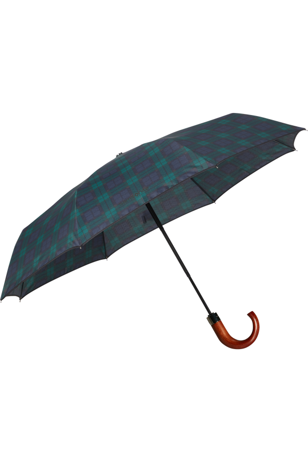Samsonite Wood Classic S 3 Sect. Auto O/C Crook  Blue/Green Scottish