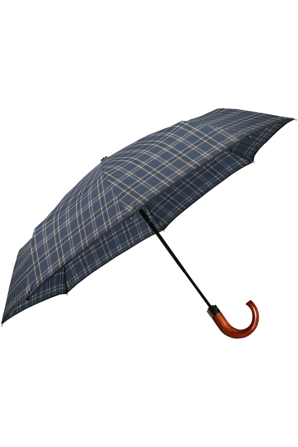 Samsonite Wood Classic S 3 Sect. Auto O/C Crook  Black/Blue Scottish