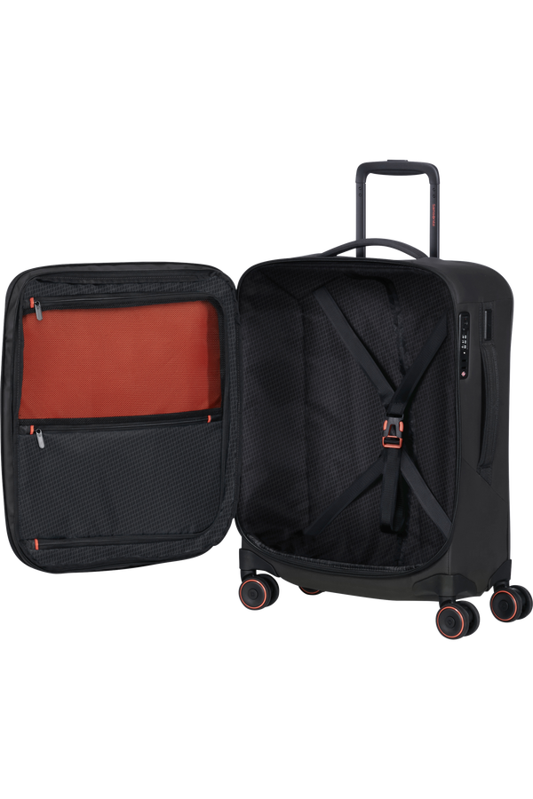 Samsonite Glazed Spinner Expandable 55cm  Black